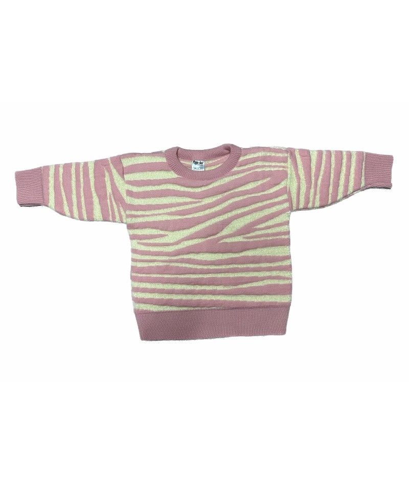 Girls' zebra sweater - 1